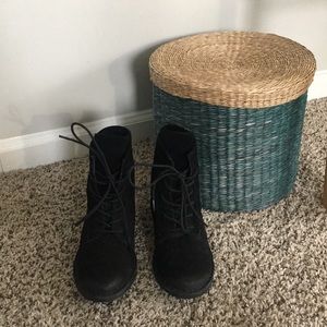 Naughty Monkey Black Suede Combat Boots